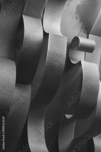Silvery shapes made paper, texture background