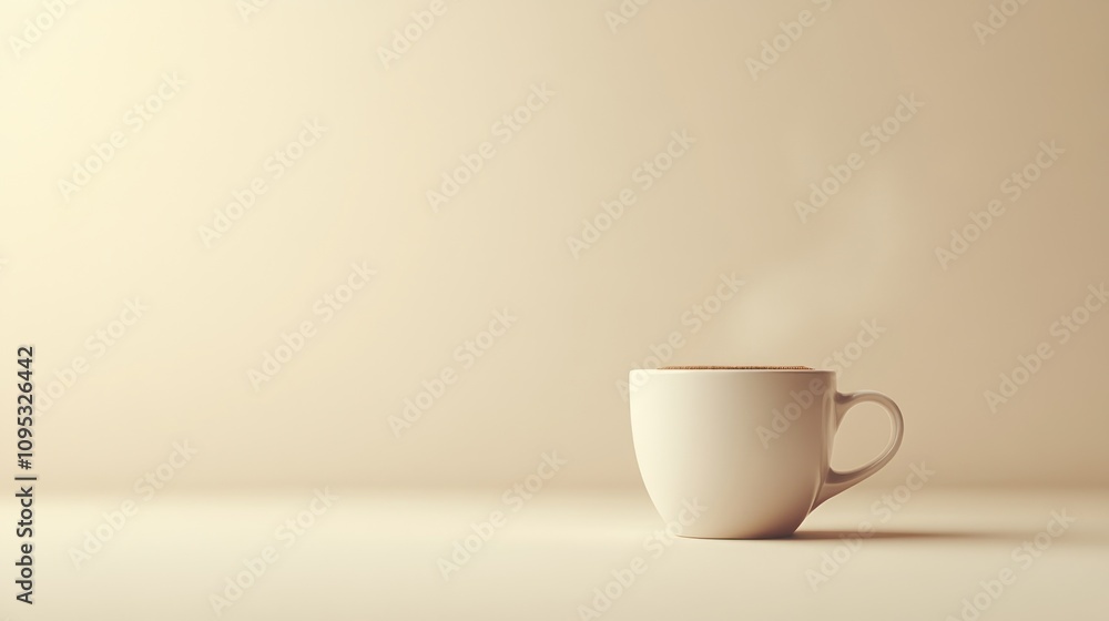 Steaming coffee cup on beige background. Steaming coffee cup on beige background.