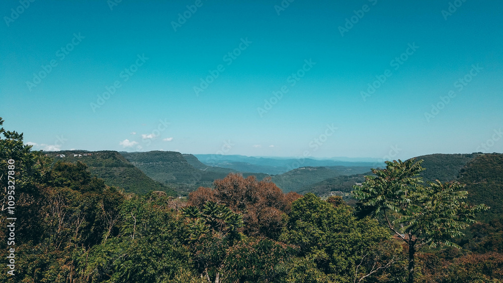 Obraz premium Belvedere of the Quilombo Valley views. Gramado, Brazil, Rio Grande do Sul State