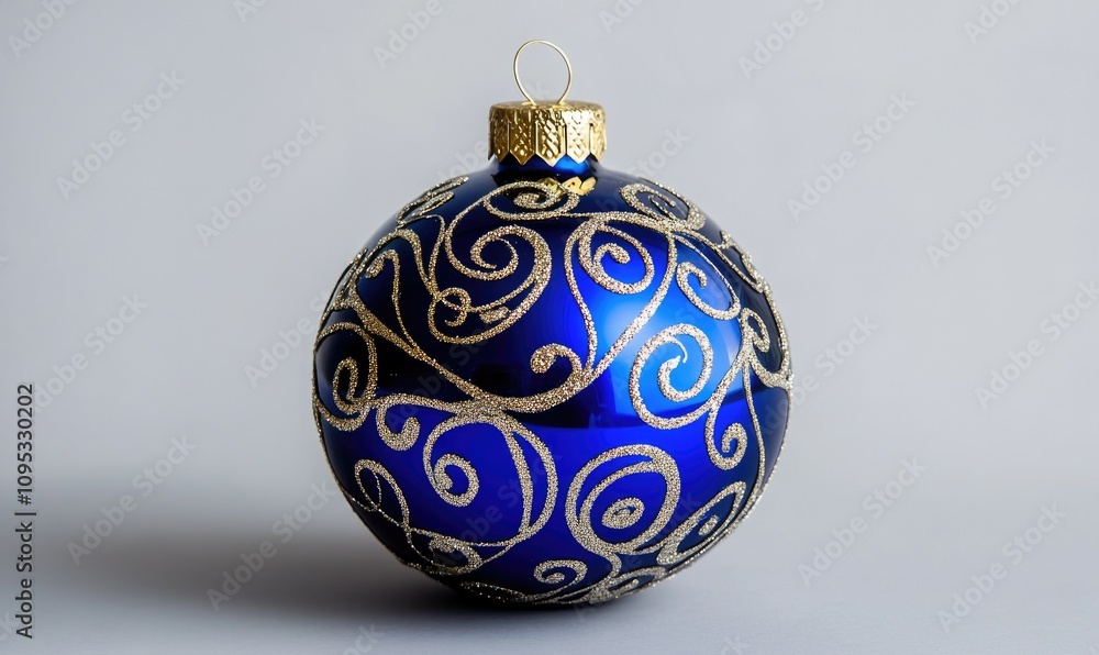 A blue ornament with gold trim A blue ornament with gold trim