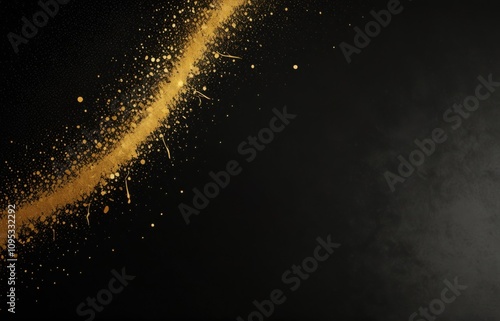 Black background with gold glitter. Black Friday advertising banner concept