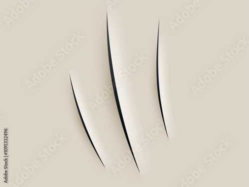 Scratch claws of animal, scratches mark. Vector illustration of animal claw scratches isolated on transparent background