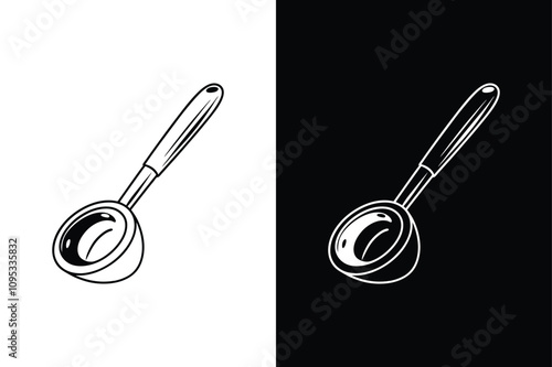 Kitchen ladle icon vector on White Background ,Vector Art Illustration on white background.