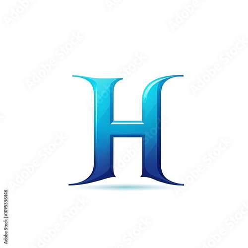 Alphabet H illustration logo isolated on white background 