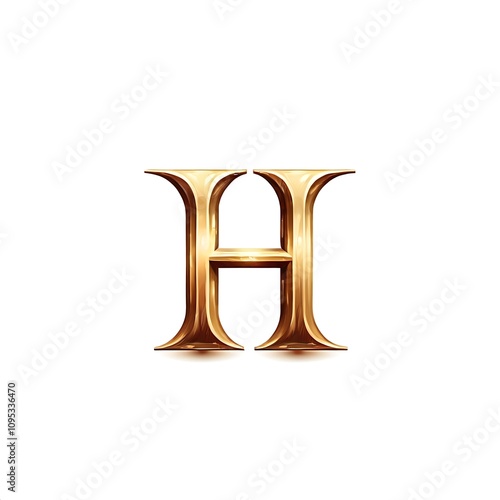 Alphabet H illustration logo isolated on white background 