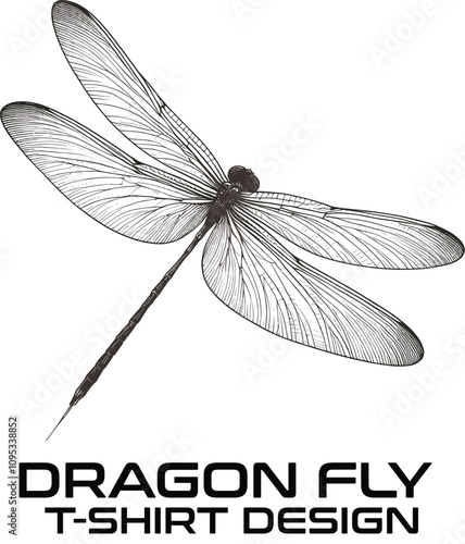 Dragon Fly Vector T Shirt Design