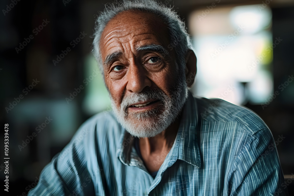 Portrait of a elderly Hispanic man in nursing home Portrait of a elderly Hispanic man in nursing home