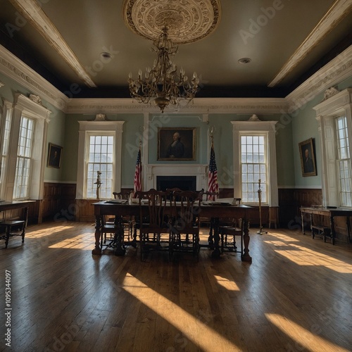 The Independence Hall in Philadelphia, USA, where the Declaration of Independence was signed. photo