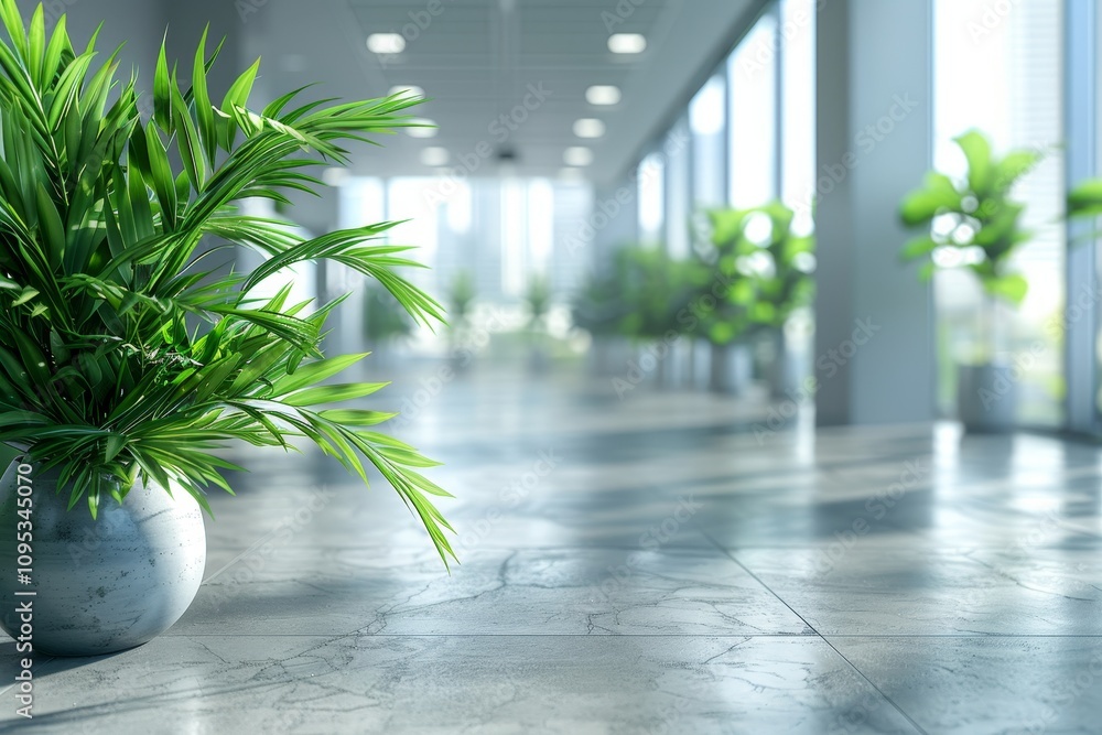 Modern Open Space Business Office with Blurred Bokeh Background for Green Concept Modern Open Space Business Office with Blurred Bokeh Background for Green Concept