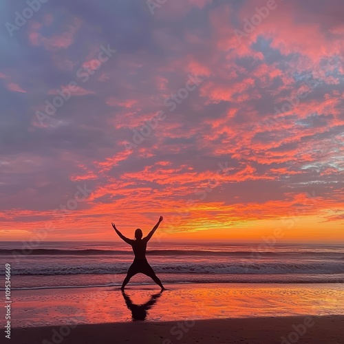 yoga woman on beach