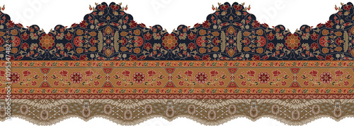  Ethnic Turkish Geometrical islamic seamless border vector Art Design