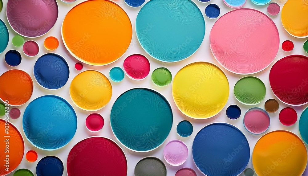 Vibrant circles in a colorful arrangement. A playful and creative image. Vibrant circles in a colorful arrangement. A playful and creative image.
