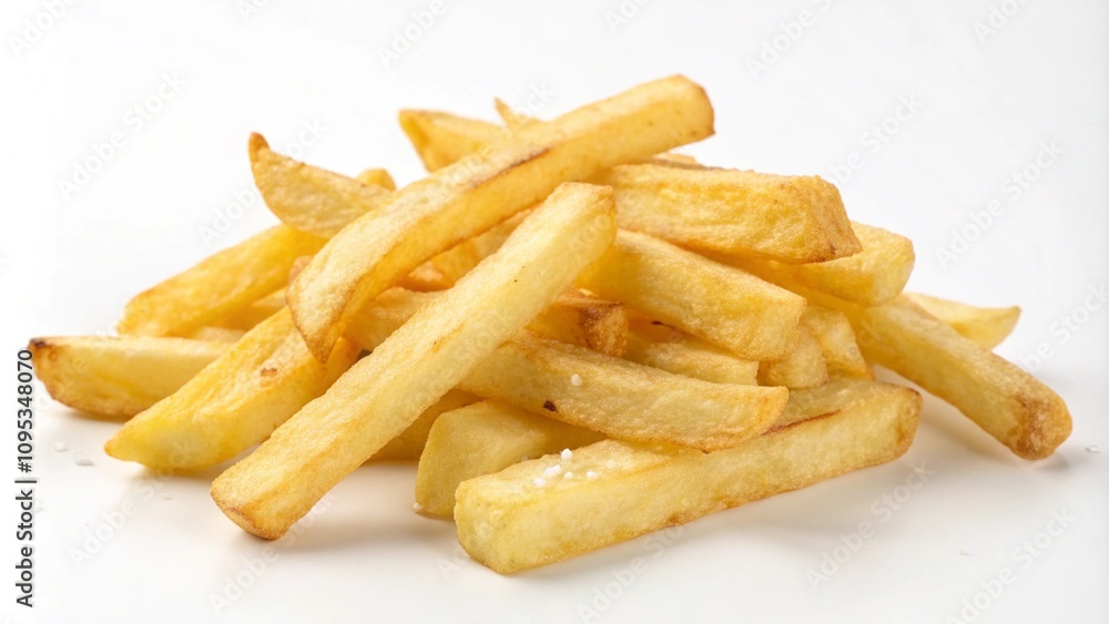 French fries isolated on white background. Macro food French fries isolated on white background. Macro food