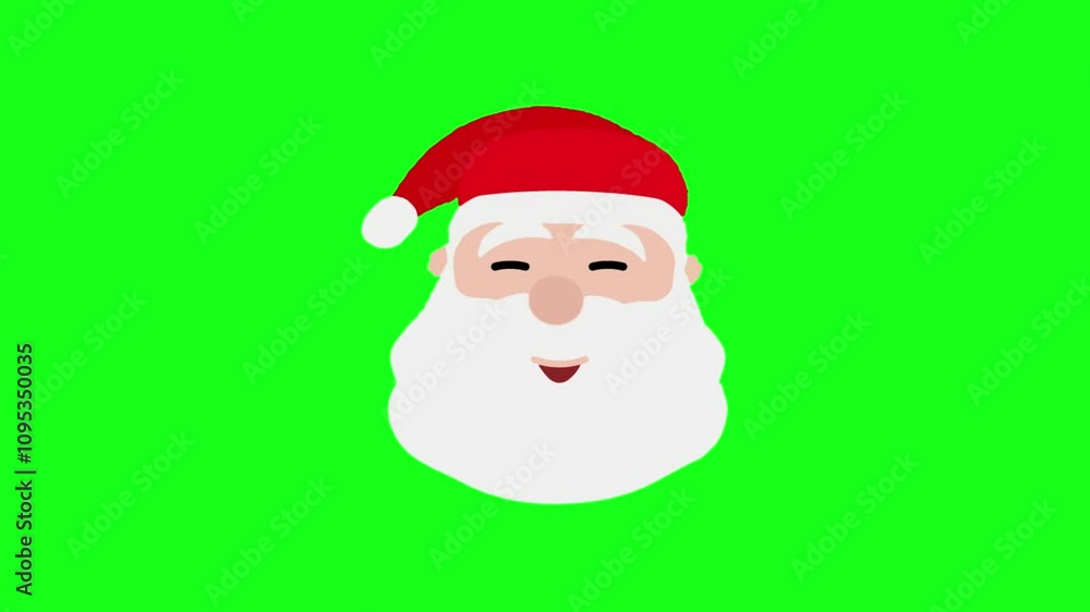 Santa Claus smiling and joyful looping animation on green screen. Concept Of Christmas, New Year, Celebration, holiday, celebration Santa Claus smiling and joyful looping animation on green screen. Concept Of Christmas, New Year, Celebration, holiday, celebration