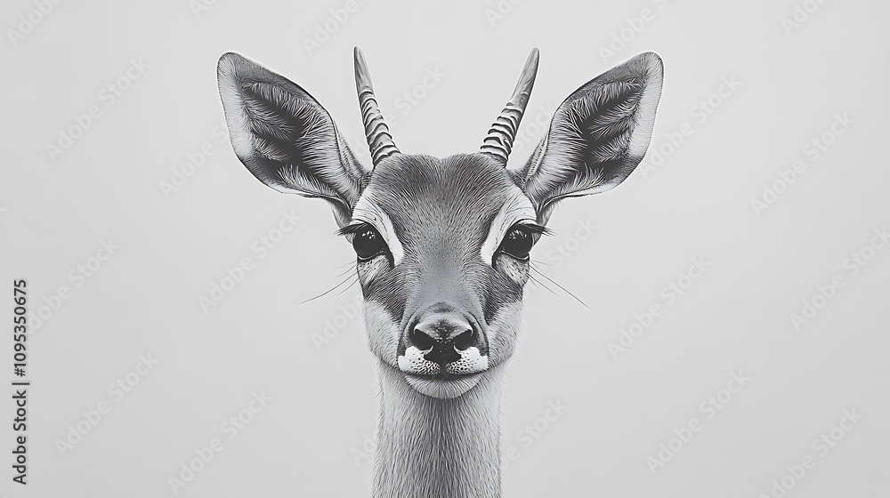 Obraz premium Elegant animal pencil sketch impala illustrations full of artistic finesse