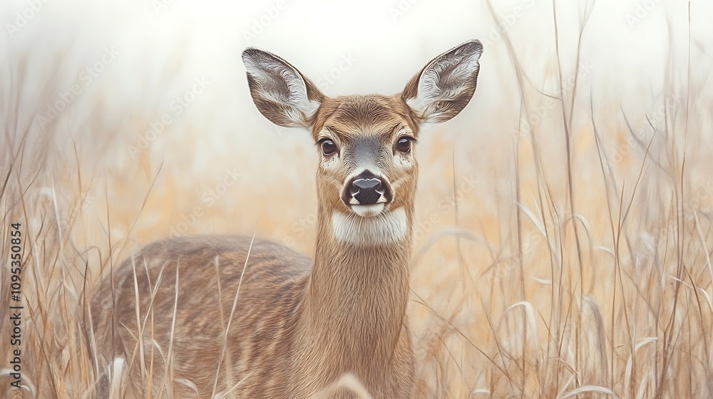 Obraz premium Elegant deer pencil drawing pictures emphasizing natural charm and grace