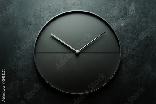 Wallpaper Mural Black wall clock showcasing minimalist design with a subtle elegance in modern interior decor Torontodigital.ca