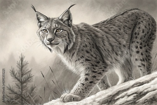 black and white drawing of a sphynx, generative ai, ai generated