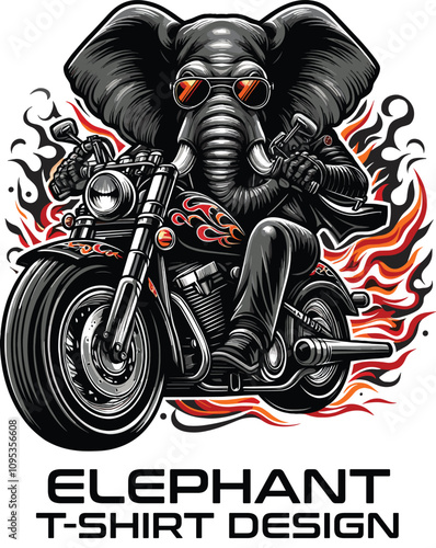 Elephant Vector T Shirt Design photo