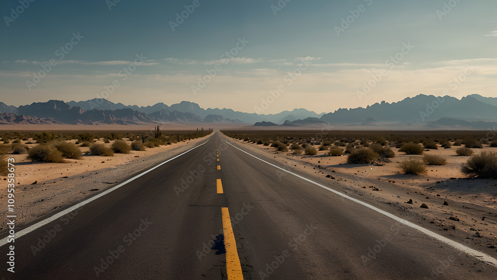 empty road all cover with desert empty road all cover with desert