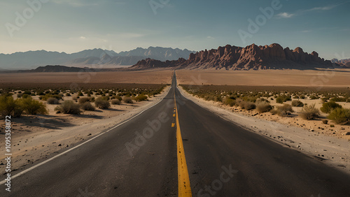empty road all cover with desert