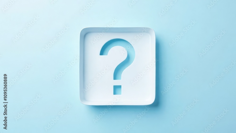 White question mark on blue background: symbol of curiosity and inquiry White question mark on blue background: symbol of curiosity and inquiry