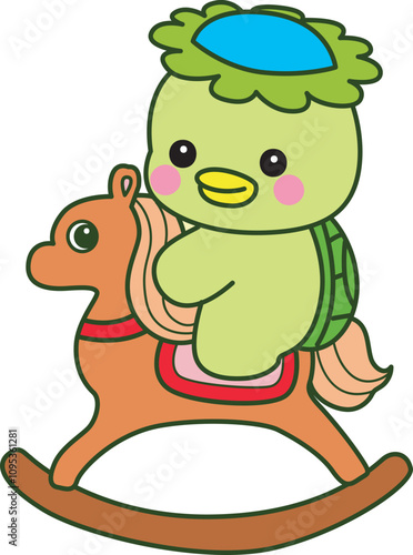 Kawaii japanese mythology Kappa sticker cute.
Cute kappa mascot ghost japanese.
 