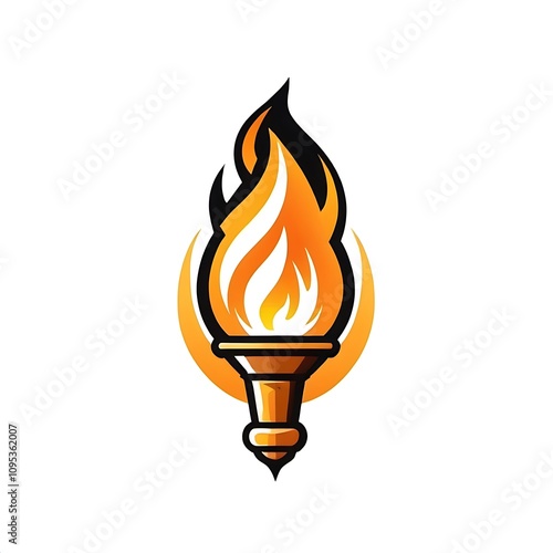 Torch logo design inspiration template isolated on white background 