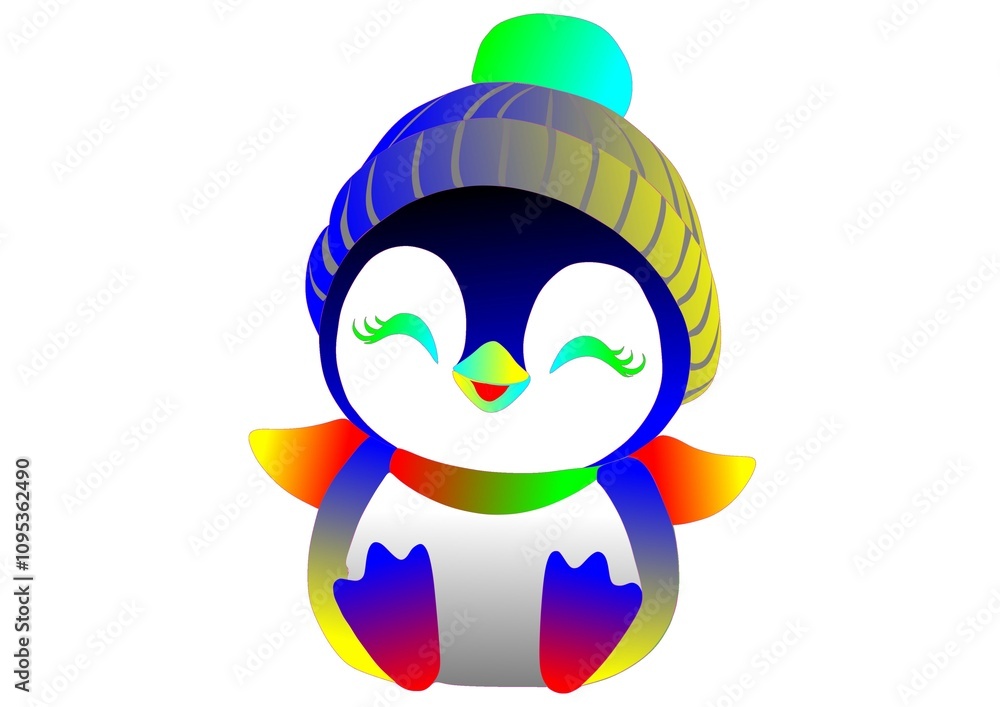 Fototapeta premium cute face penguin toy 