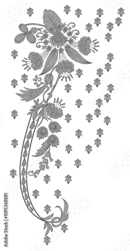 black and white floral background