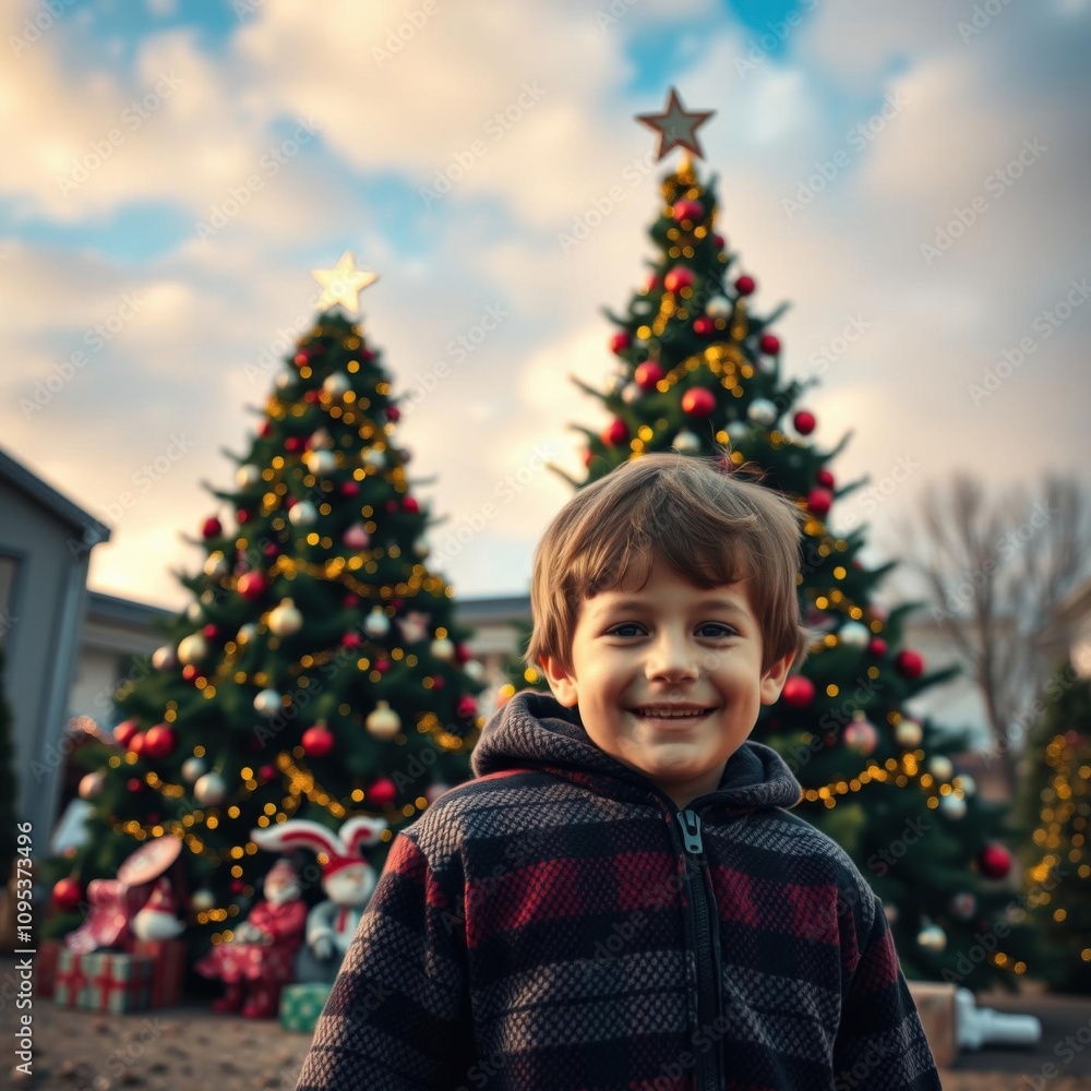 1983 smiling child posed in front of the christmas tree christmas tree holiday winter festive celebration 1983 smiling child posed in front of the christmas tree christmas tree holiday winter festive celebration