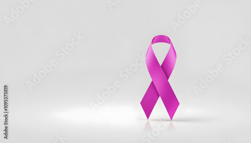 pink ribbon simple icon isolated highlighted by white, png photo