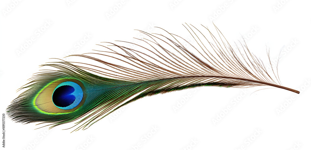 Obraz premium PNG A peacock feather animal bird white background.