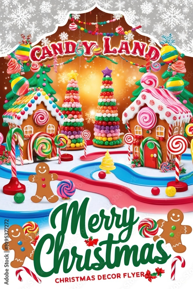 Obraz premium A whimsical Candy Land inspired Christmas generate ai