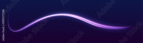 Dynamic abstract vector art with flowing lines in vibrant pink, purple, and blue hues on a dark background.	High speed effect motion blur night lights blue and red. 