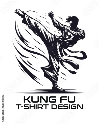 Kung Fu Vector T shirt Design