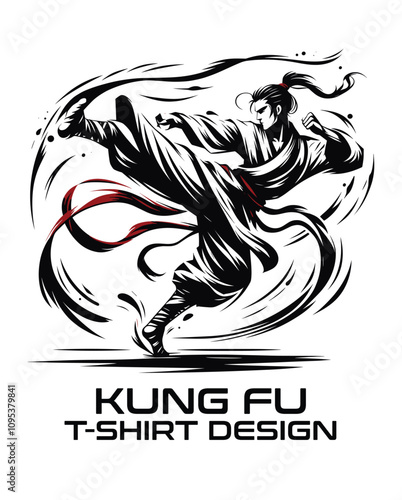 Kung Fu Vector T shirt Design