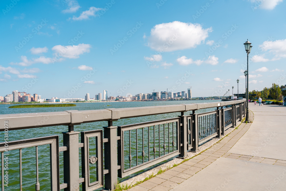 The embankment and the promenade in summer. Kazan, Russia - 13 Aug 2024 The embankment and the promenade in summer. Kazan, Russia - 13 Aug 2024
