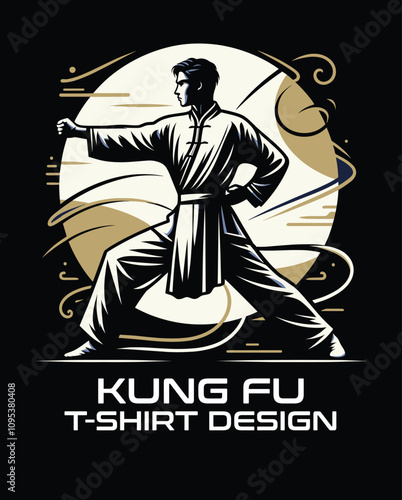 Kung Fu Vector T shirt Design