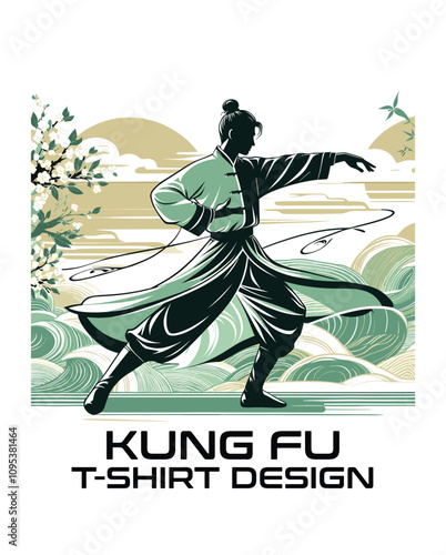 Kung Fu Vector T shirt Design