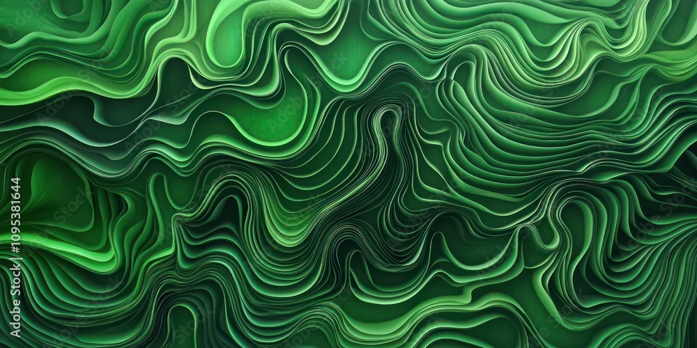 Abstract Green Layered Wave Pattern Design Abstract Green Layered Wave Pattern Design