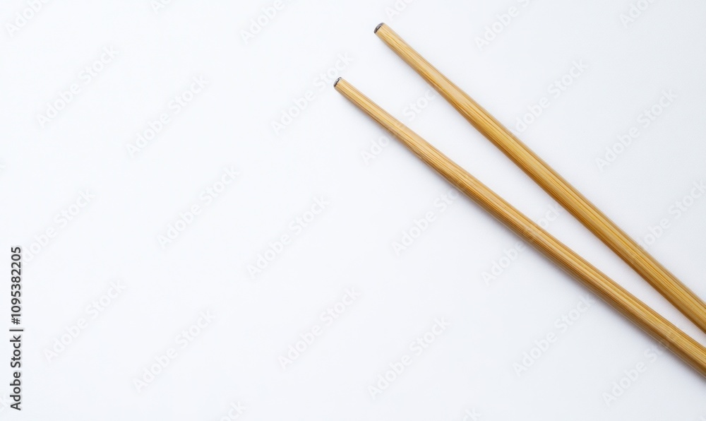 Wooden Chopsticks on a White Background Wooden Chopsticks on a White Background