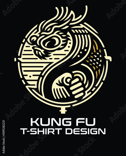 Kung Fu Vector T shirt Design