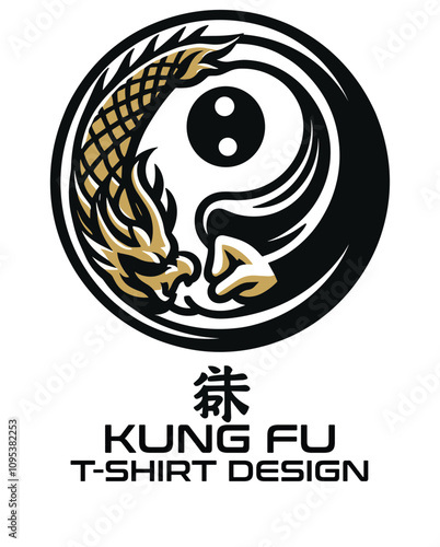 Kung Fu Vector T shirt Design