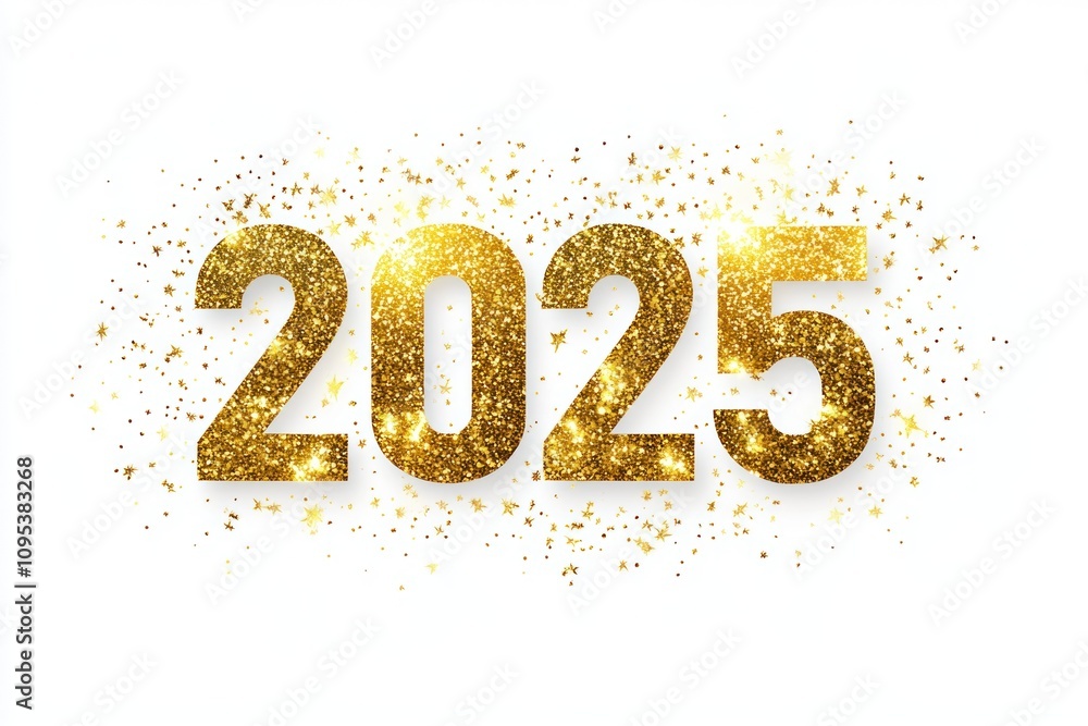 Golden Glitter Two Thousand Twenty Five New Year Design Golden Glitter Two Thousand Twenty Five New Year Design