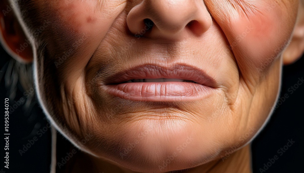 Fototapeta premium A close-up of a face showing varying expressions of discomfort, indicating mild to severe pain, symbolizing health and emotional awareness