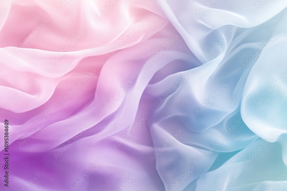 Fototapeta premium Pastel Draped Fabric Shows Soft Color Gradient