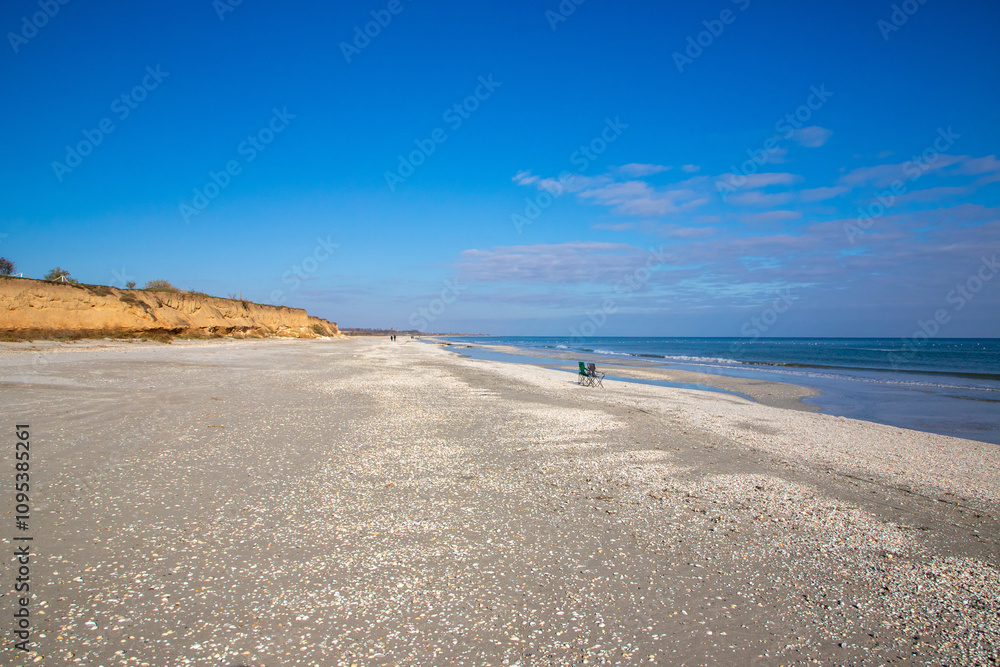 Landscape with the wild Corbu beach in Constanta County - Romania Landscape with the wild Corbu beach in Constanta County - Romania