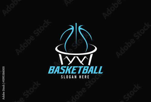 basketball creative sport logo. basketball vector perfect for sportswear, basketball club t-shirt design, or basketball league