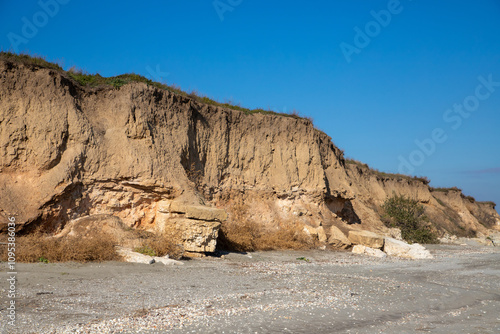 Close-up with an earth ravine